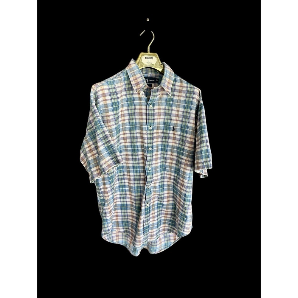 Polo Ralph Lauren Men's Large Blake Plaid Short Sleeve Button Up Shirt